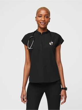 Figs Black Rafaela Scrub Top